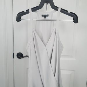 Light grey sleeveless blouse